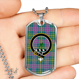 ScottishPlaid Yule Ancient Clan Tartan Dog Tag Necklace - Crest Classic Scottish Plaid Tartan Plaid