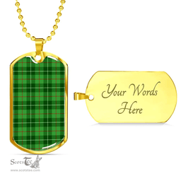 Scottish Galloway District Clan Tartan Dog Tag Necklace - Classic Scottish Plaid Tartan Plaid