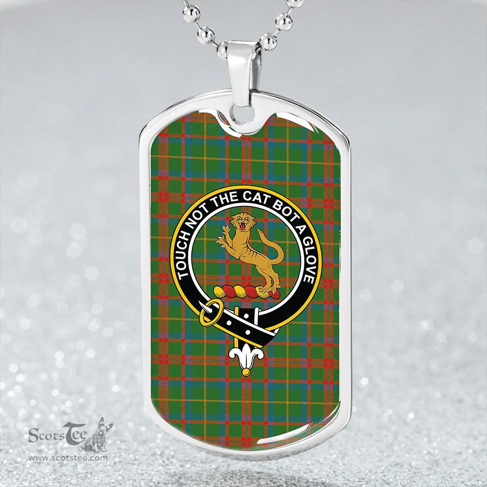 ScottishPlaid MacKintosh Hunting Ancient Clan Tartan Dog Tag Necklace - Crest Classic Scottish Plaid Tartan Plaid