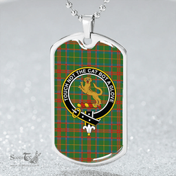 ScottishPlaid MacKintosh Hunting Ancient Clan Tartan Dog Tag Necklace - Crest Classic Scottish Plaid Tartan Plaid