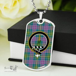 ScottishPlaid Yule Ancient Clan Tartan Dog Tag Necklace - Crest Classic Scottish Plaid Tartan Plaid