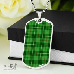 Scottish Galloway District Clan Tartan Dog Tag Necklace - Classic Scottish Plaid Tartan Plaid