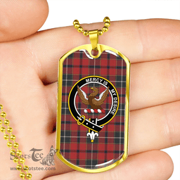 ScottishPlaid Wishart Dress Weathered Clan Tartan Dog Tag Necklace - Crest Classic Scottish Plaid Tartan Plaid