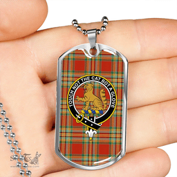 ScottishPlaid MacPherson Crubin Plaid Ancient Clan Tartan Dog Tag Necklace - Crest Classic Scottish Plaid Tartan Plaid