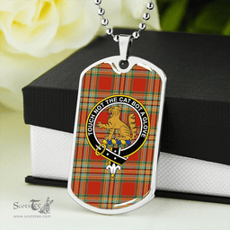 ScottishPlaid MacPherson Crubin Plaid Ancient Clan Tartan Dog Tag Necklace - Crest Classic Scottish Plaid Tartan Plaid