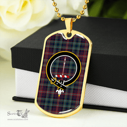 ScottishPlaid Rankin Modern Clan Tartan Dog Tag Necklace - Crest Classic Scottish Plaid Tartan Plaid