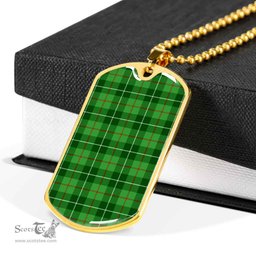 Scottish Galloway District Clan Tartan Dog Tag Necklace - Classic Scottish Plaid Tartan Plaid