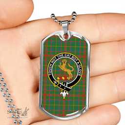 ScottishPlaid MacKintosh Hunting Ancient Clan Tartan Dog Tag Necklace - Crest Classic Scottish Plaid Tartan Plaid
