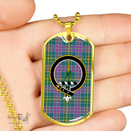 ScottishPlaid Yule Ancient Clan Tartan Dog Tag Necklace - Crest Classic Scottish Plaid Tartan Plaid