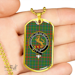 ScottishPlaid MacKintosh Hunting Ancient Clan Tartan Dog Tag Necklace - Crest Classic Scottish Plaid Tartan Plaid