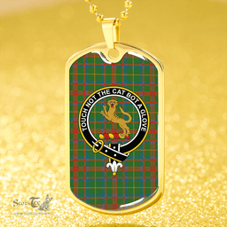 ScottishPlaid MacKintosh Hunting Ancient Clan Tartan Dog Tag Necklace - Crest Classic Scottish Plaid Tartan Plaid