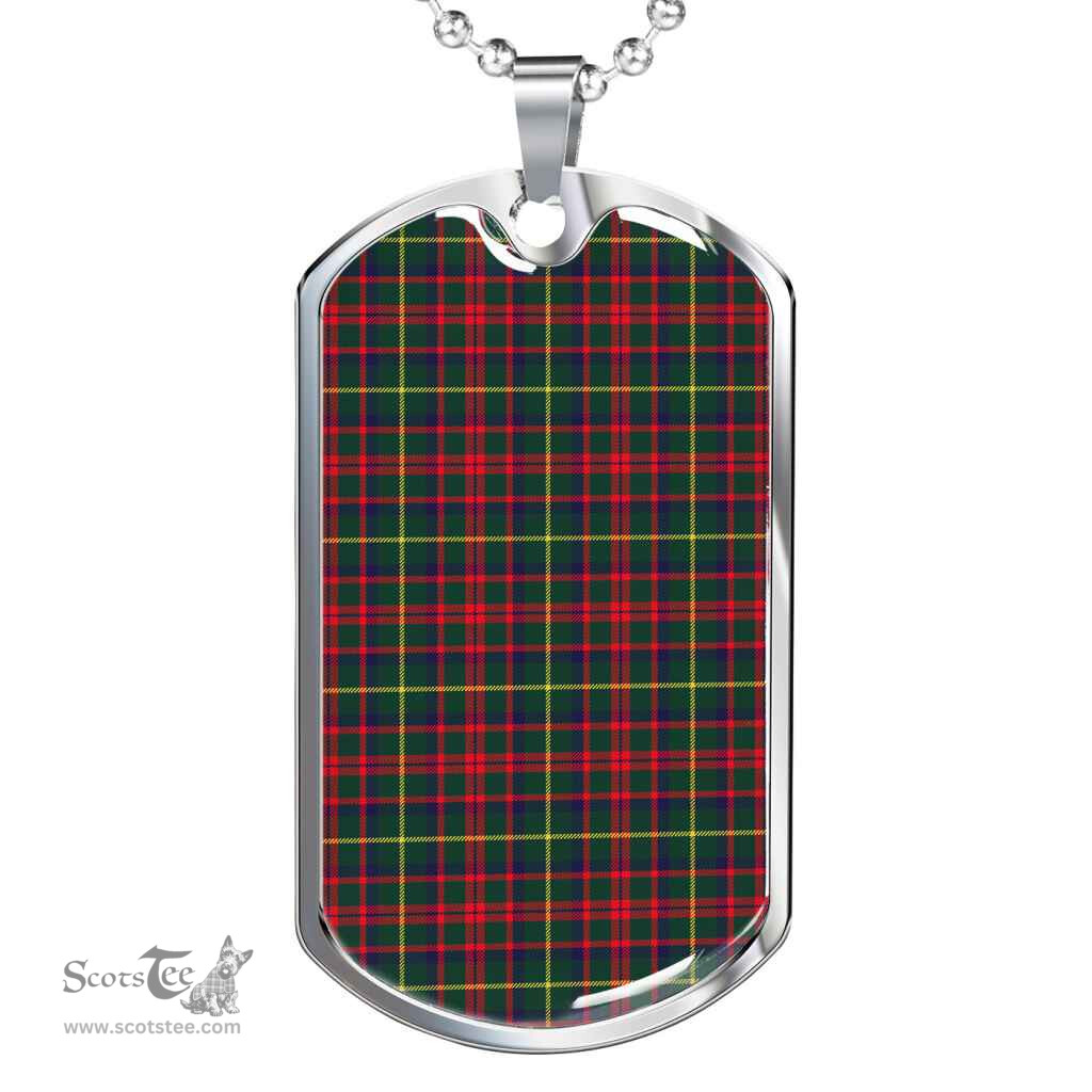 Scottish MacKintosh Hunting Modern Clan Tartan Dog Tag Necklace - Classic Scottish Plaid Tartan Plaid