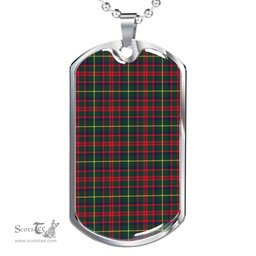 Scottish MacKintosh Hunting Modern Clan Tartan Dog Tag Necklace - Classic Scottish Plaid Tartan Plaid