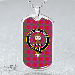 ScottishPlaid MacNab Modern Clan Tartan Dog Tag Necklace - Crest Classic Scottish Plaid Tartan Plaid