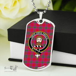 ScottishPlaid MacNab Modern Clan Tartan Dog Tag Necklace - Crest Classic Scottish Plaid Tartan Plaid