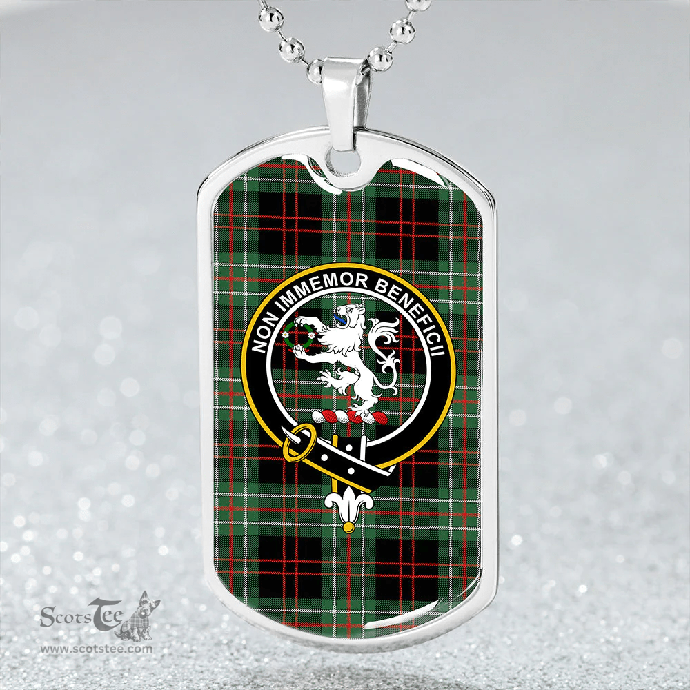 ScottishPlaid MacDiarmid Modern Clan Tartan Dog Tag Necklace - Crest Classic Scottish Plaid Tartan Plaid