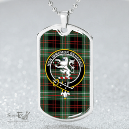 ScottishPlaid MacDiarmid Modern Clan Tartan Dog Tag Necklace - Crest Classic Scottish Plaid Tartan Plaid
