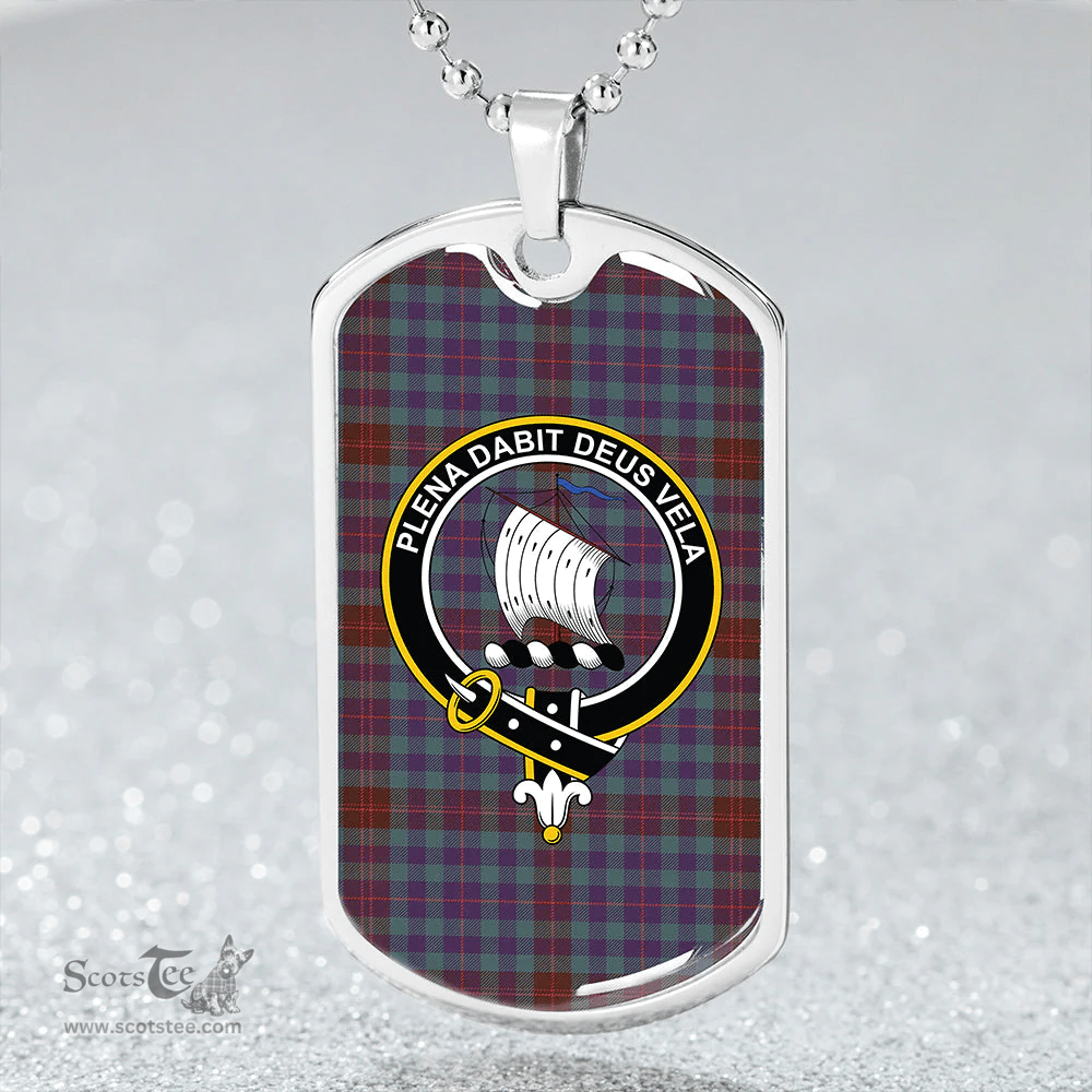 ScottishPlaid Tennant Yules Weathered Clan Tartan Dog Tag Necklace - Crest Classic Scottish Plaid Tartan Plaid