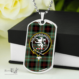 ScottishPlaid MacDiarmid Modern Clan Tartan Dog Tag Necklace - Crest Classic Scottish Plaid Tartan Plaid