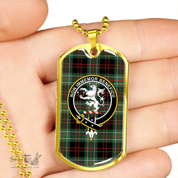 ScottishPlaid MacDiarmid Modern Clan Tartan Dog Tag Necklace - Crest Classic Scottish Plaid Tartan Plaid
