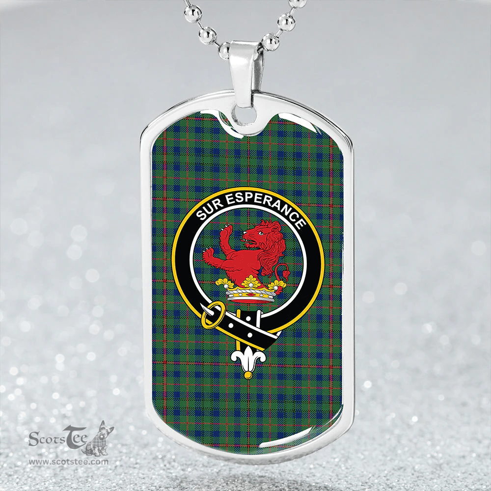 ScottishPlaid Moncrieffe of Atholl Modern Clan Tartan Dog Tag Necklace - Crest Classic Scottish Plaid Tartan Plaid