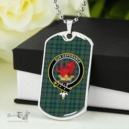 ScottishPlaid Moncrieffe of Atholl Modern Clan Tartan Dog Tag Necklace - Crest Classic Scottish Plaid Tartan Plaid