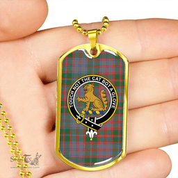 ScottishPlaid MacPherson of Glentruim Modern Clan Tartan Dog Tag Necklace - Crest Classic Scottish Plaid Tartan Plaid