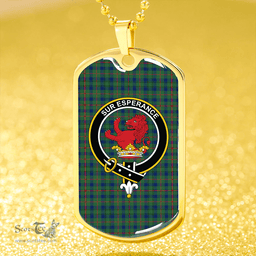 ScottishPlaid Moncrieffe of Atholl Modern Clan Tartan Dog Tag Necklace - Crest Classic Scottish Plaid Tartan Plaid