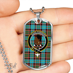 ScottishPlaid Stirling and Bannockburn Modern Clan Tartan Dog Tag Necklace - Crest Classic Scottish Plaid Tartan Plaid