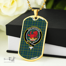 ScottishPlaid Moncrieffe of Atholl Modern Clan Tartan Dog Tag Necklace - Crest Classic Scottish Plaid Tartan Plaid