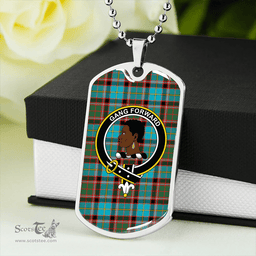 ScottishPlaid Stirling and Bannockburn Modern Clan Tartan Dog Tag Necklace - Crest Classic Scottish Plaid Tartan Plaid