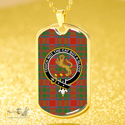 ScottishPlaid MacKintosh Ancient Clan Tartan Dog Tag Necklace - Crest Classic Scottish Plaid Tartan Plaid