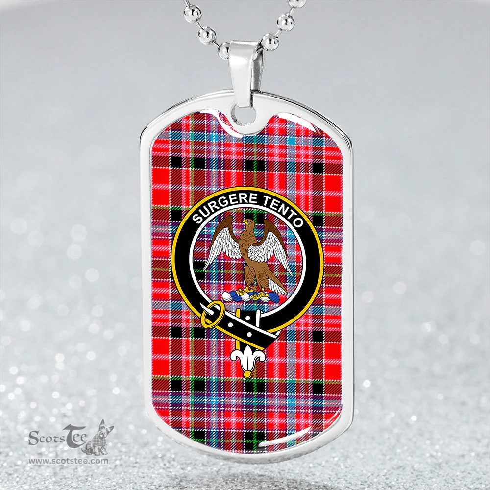 ScottishPlaid Straiton Clan Tartan Dog Tag Necklace - Crest Classic Scottish Plaid Tartan Plaid