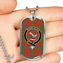 ScottishPlaid MacDougall Ancient Clan Tartan Dog Tag Necklace - Crest Classic Scottish Plaid Tartan Plaid