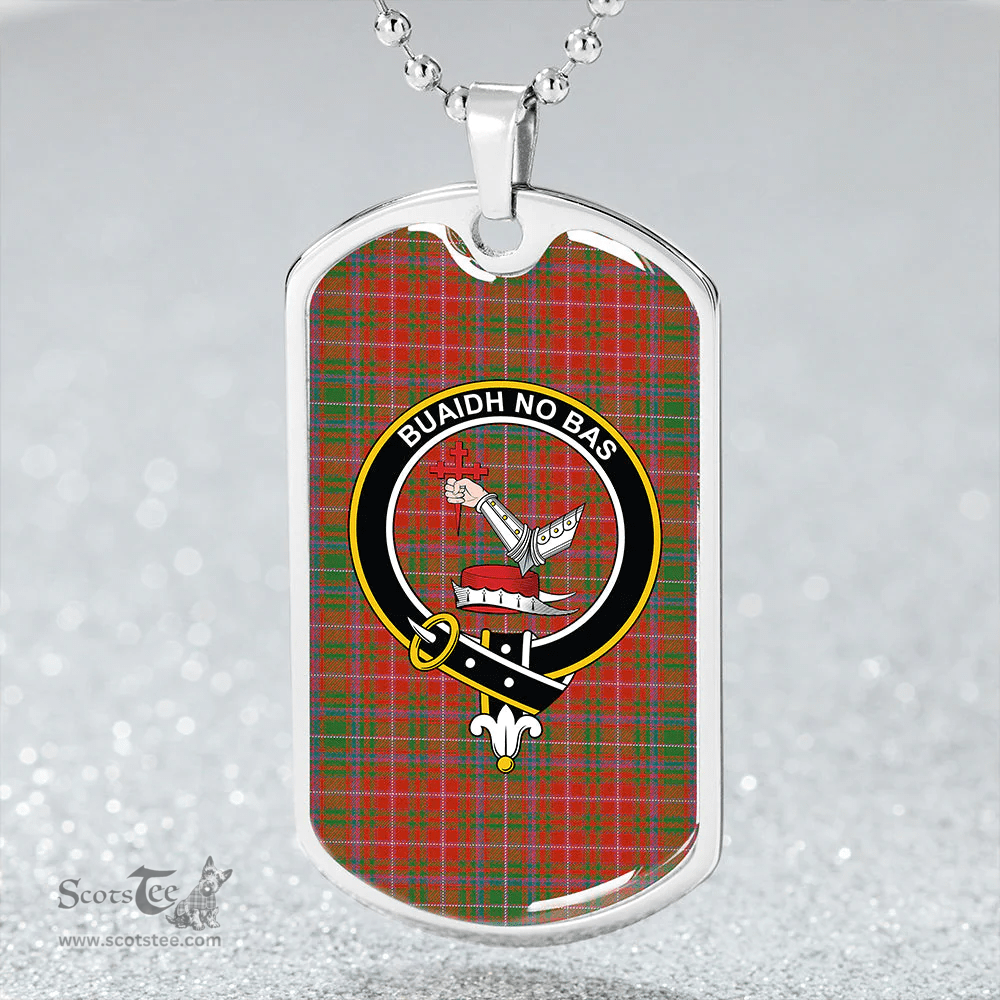 ScottishPlaid MacDougall Ancient Clan Tartan Dog Tag Necklace - Crest Classic Scottish Plaid Tartan Plaid