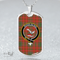 ScottishPlaid MacDougall Ancient Clan Tartan Dog Tag Necklace - Crest Classic Scottish Plaid Tartan Plaid