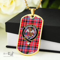 ScottishPlaid Straiton Clan Tartan Dog Tag Necklace - Crest Classic Scottish Plaid Tartan Plaid