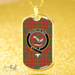 ScottishPlaid MacDougall Ancient Clan Tartan Dog Tag Necklace - Crest Classic Scottish Plaid Tartan Plaid