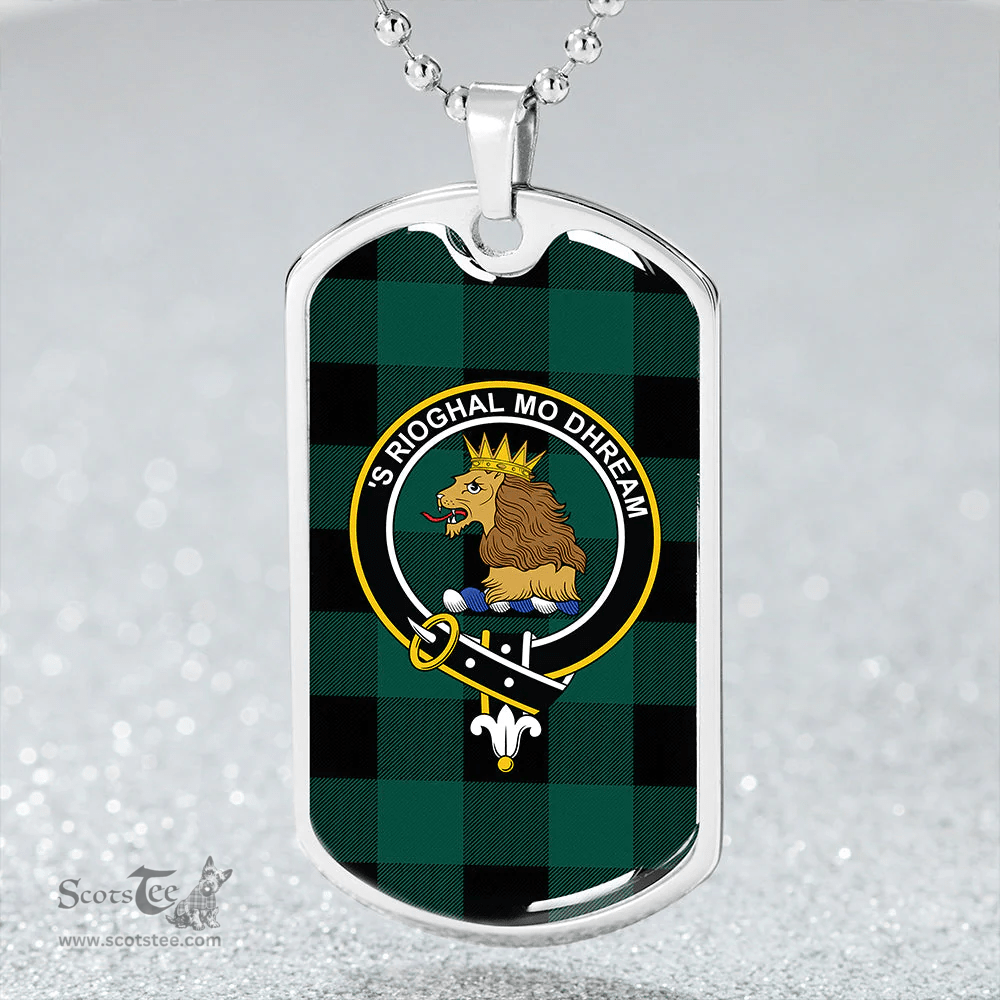 ScottishPlaid Robin Hood (MacGregor/Gregor Rob Roy Hunting) Modern Clan Tartan Dog Tag Necklace - Crest Classic Scottish Plaid Tartan Plaid