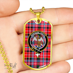 ScottishPlaid Straiton Clan Tartan Dog Tag Necklace - Crest Classic Scottish Plaid Tartan Plaid