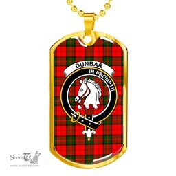 Scottish Dunbar Clan Tartan Dog Tag Necklace - Crest Classic Scottish Plaid Tartan Plaid