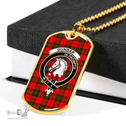 Scottish Dunbar Clan Tartan Dog Tag Necklace - Crest Classic Scottish Plaid Tartan Plaid