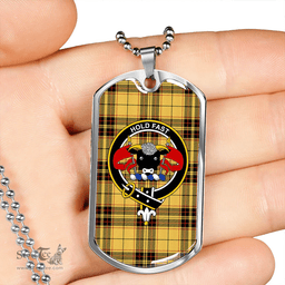 ScottishPlaid MacLeod Snuffbox Weathered Clan Tartan Dog Tag Necklace - Crest Classic Scottish Plaid Tartan Plaid