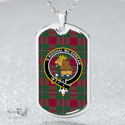 ScottishPlaid MacGregor of Cardney (Gregor of Cardney) Modern Clan Tartan Dog Tag Necklace - Crest Classic Scottish Plaid Tartan Plaid