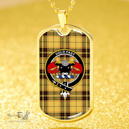 ScottishPlaid MacLeod Snuffbox Weathered Clan Tartan Dog Tag Necklace - Crest Classic Scottish Plaid Tartan Plaid