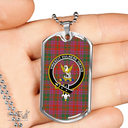 ScottishPlaid Stewart of Killiecrankie Ancient Clan Tartan Dog Tag Necklace - Crest Classic Scottish Plaid Tartan Plaid