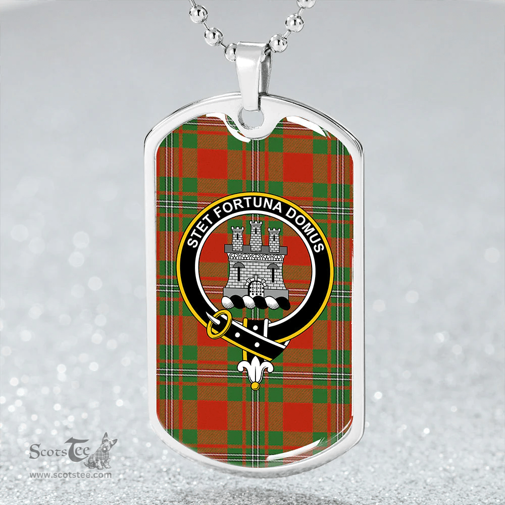 ScottishPlaid Strang Ancient Clan Tartan Dog Tag Necklace - Crest Classic Scottish Plaid Tartan Plaid
