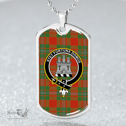 ScottishPlaid Strang Ancient Clan Tartan Dog Tag Necklace - Crest Classic Scottish Plaid Tartan Plaid