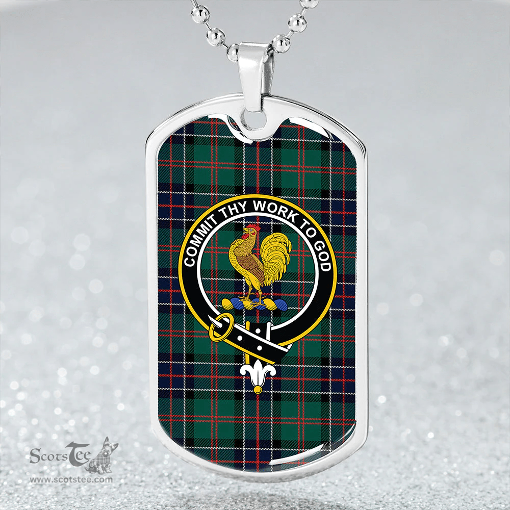 ScottishPlaid Sinclair Hunting Modern Clan Tartan Dog Tag Necklace - Crest Classic Scottish Plaid Tartan Plaid
