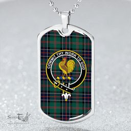 ScottishPlaid Sinclair Hunting Modern Clan Tartan Dog Tag Necklace - Crest Classic Scottish Plaid Tartan Plaid